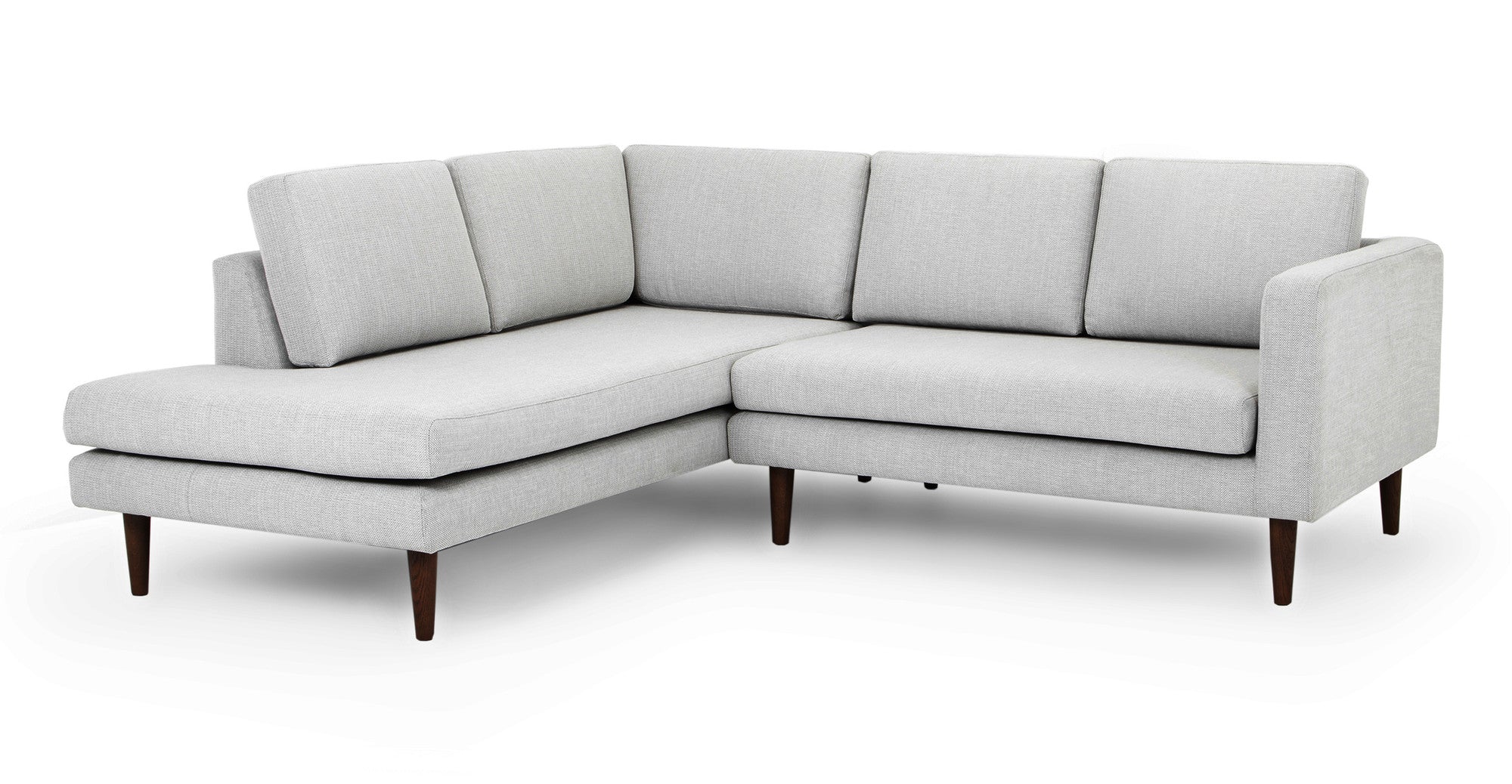 Dominique 89" Fabric Sofa Sectional Left-Silver Lining (Light Grey)