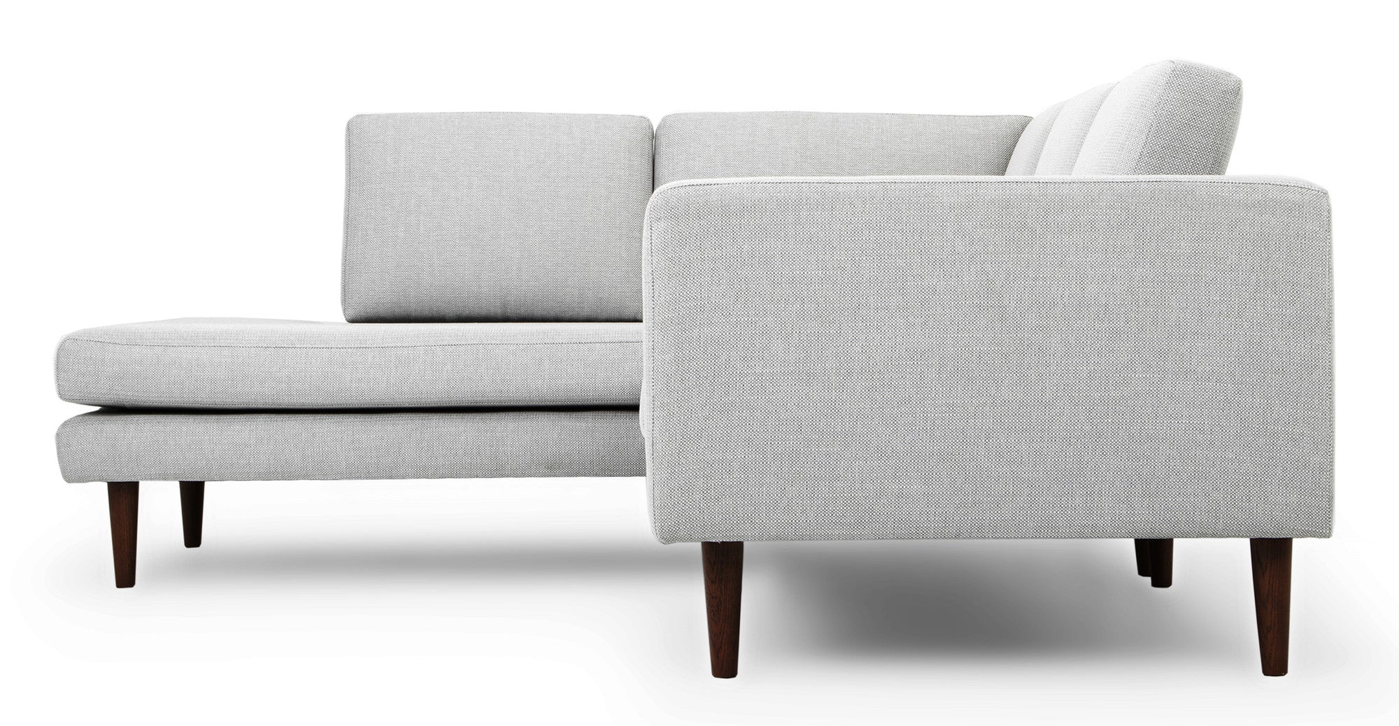 Dominique 89" Fabric Sofa Sectional Left-Silver Lining (Light Grey)