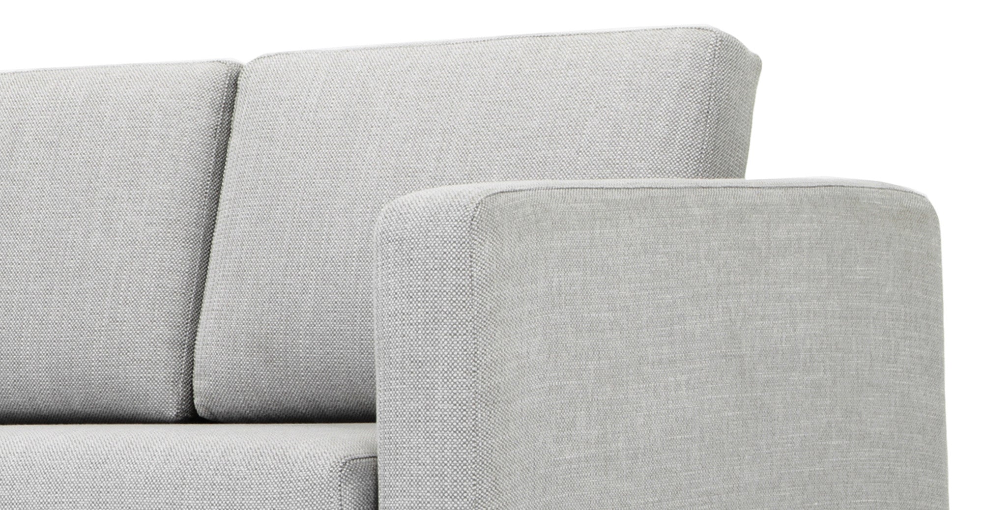 Dominique 89" Fabric Sofa Sectional Left-Silver Lining (Light Grey)