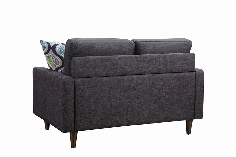 Fabric Upholstered Wooden Loveseat with Tufted Back, Grey - BM208143