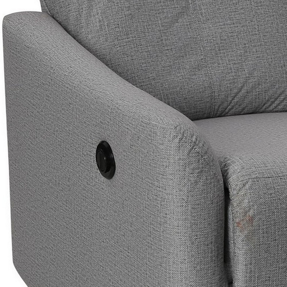 35 Inch Modern Power Recliner Chair, Touch Control Button, Grey Fabric - BM286360