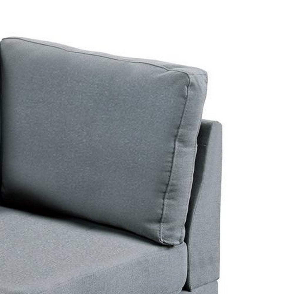 Remy 32 Inch Modular Corner Sofa Chair, Soft Grey Chenille, Solid Wood - BM314385
