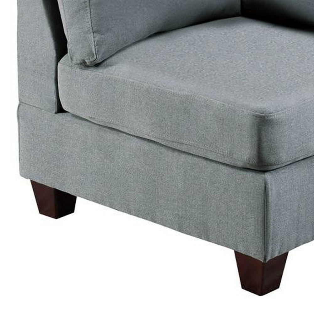 Remy 32 Inch Modular Corner Sofa Chair, Soft Grey Chenille, Solid Wood - BM314385