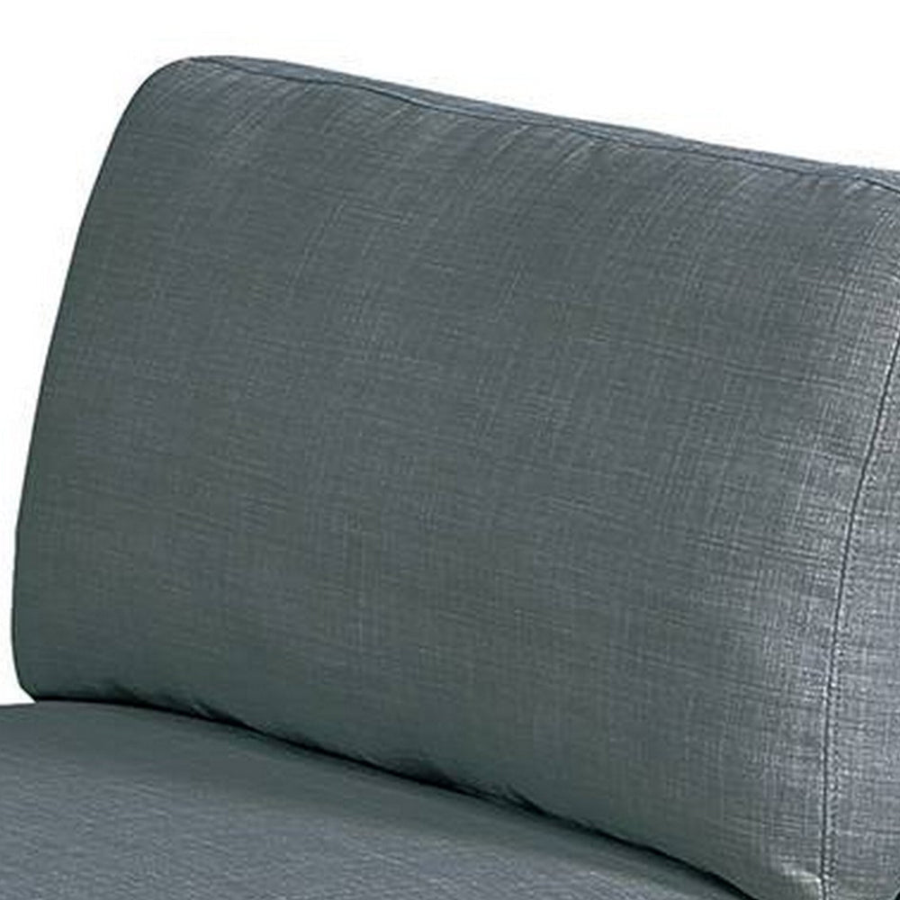 Gimy 37 Inch Modular Armless Sofa Chair, Grey Dorris Upholstery, Wood - BM314408