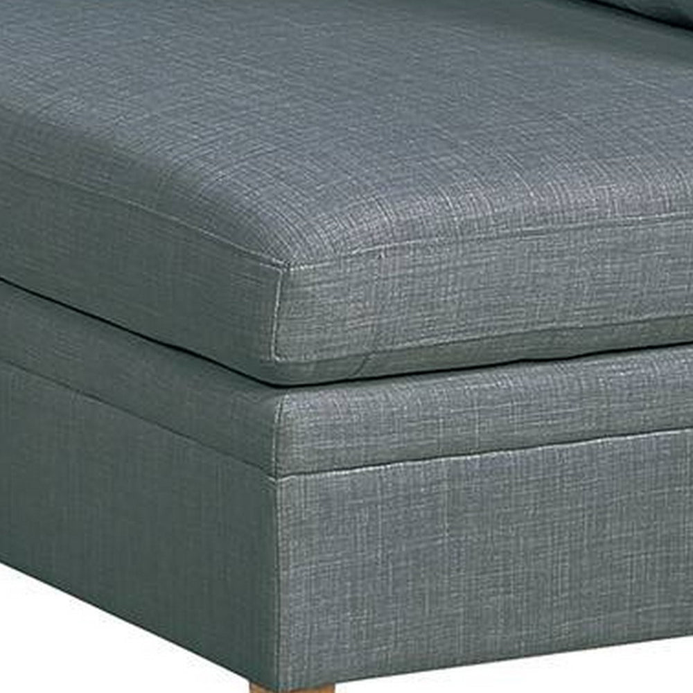 Gimy 37 Inch Modular Armless Sofa Chair, Grey Dorris Upholstery, Wood - BM314408