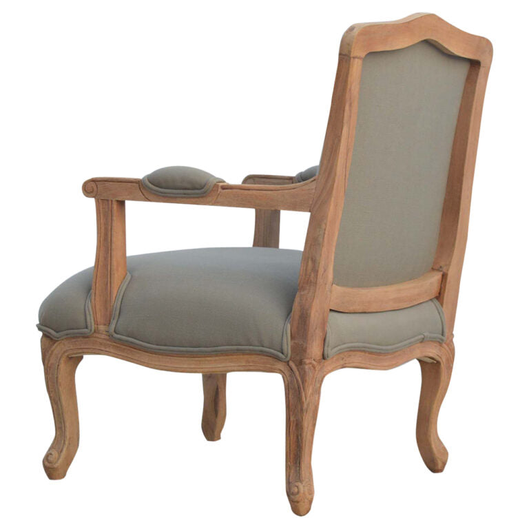 French Style Upholstered Armchair (Grey)