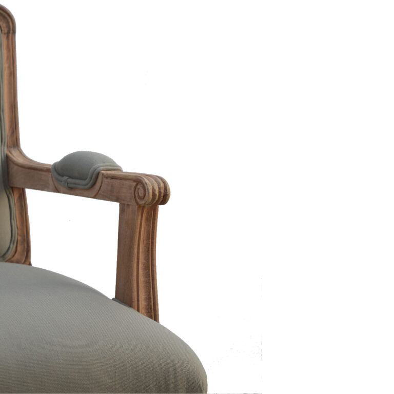 French Style Upholstered Armchair (Grey)