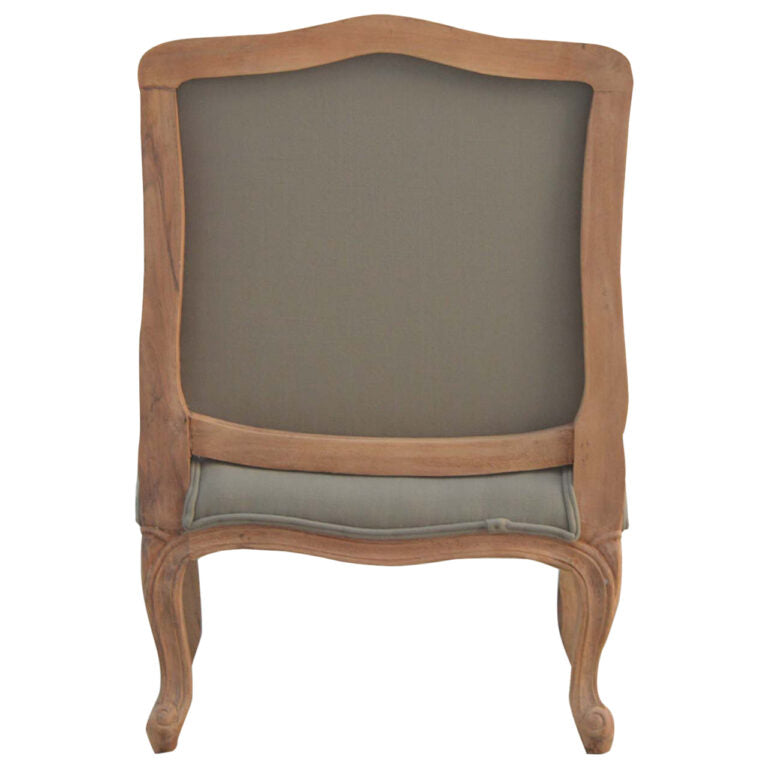 French Style Upholstered Armchair (Grey)