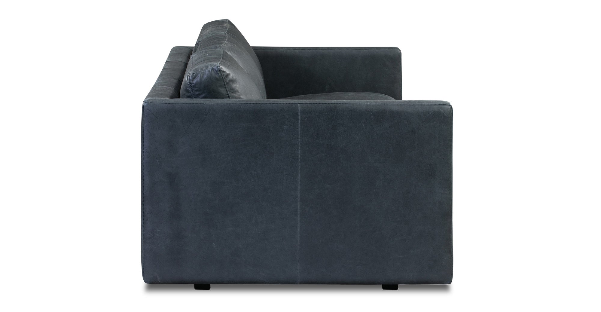 Manhattan 85" Leather Sofa -3 Seater - Milano Black