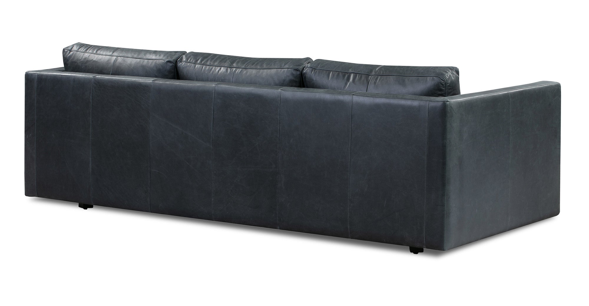 Manhattan 85" Leather Sofa -3 Seater - Milano Black