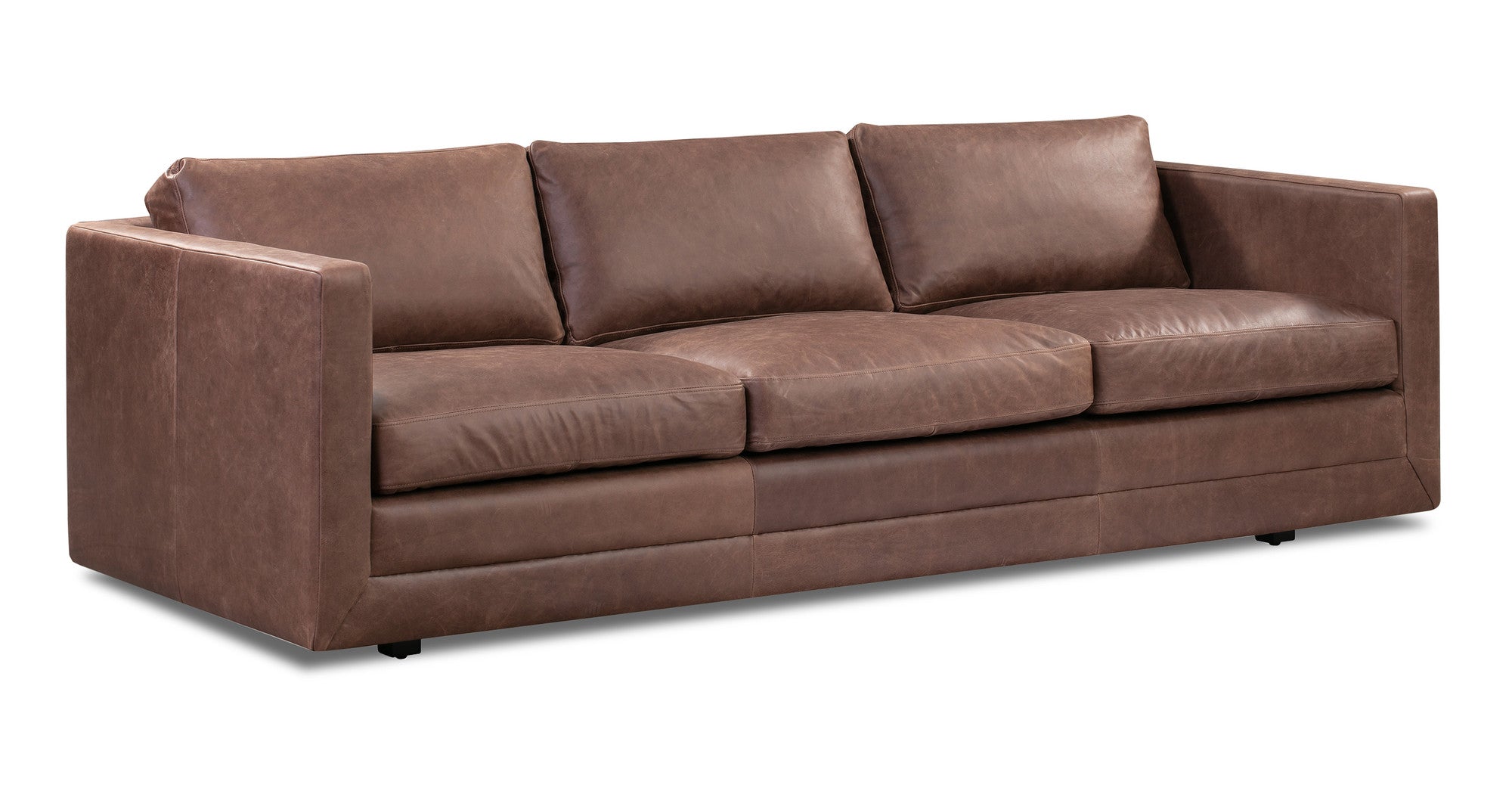 Manhattan 85" Leather Sofa -3 Seater - Milano Mocha