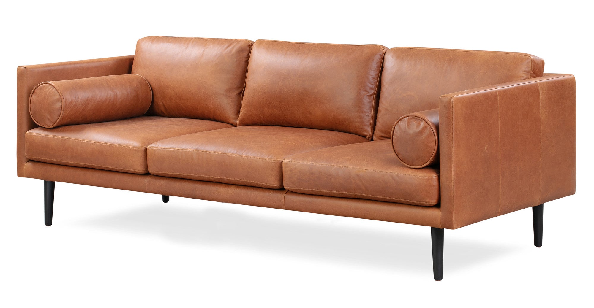 Spectre 81" Leather Sofa - 4 Seater - Milano Cigar