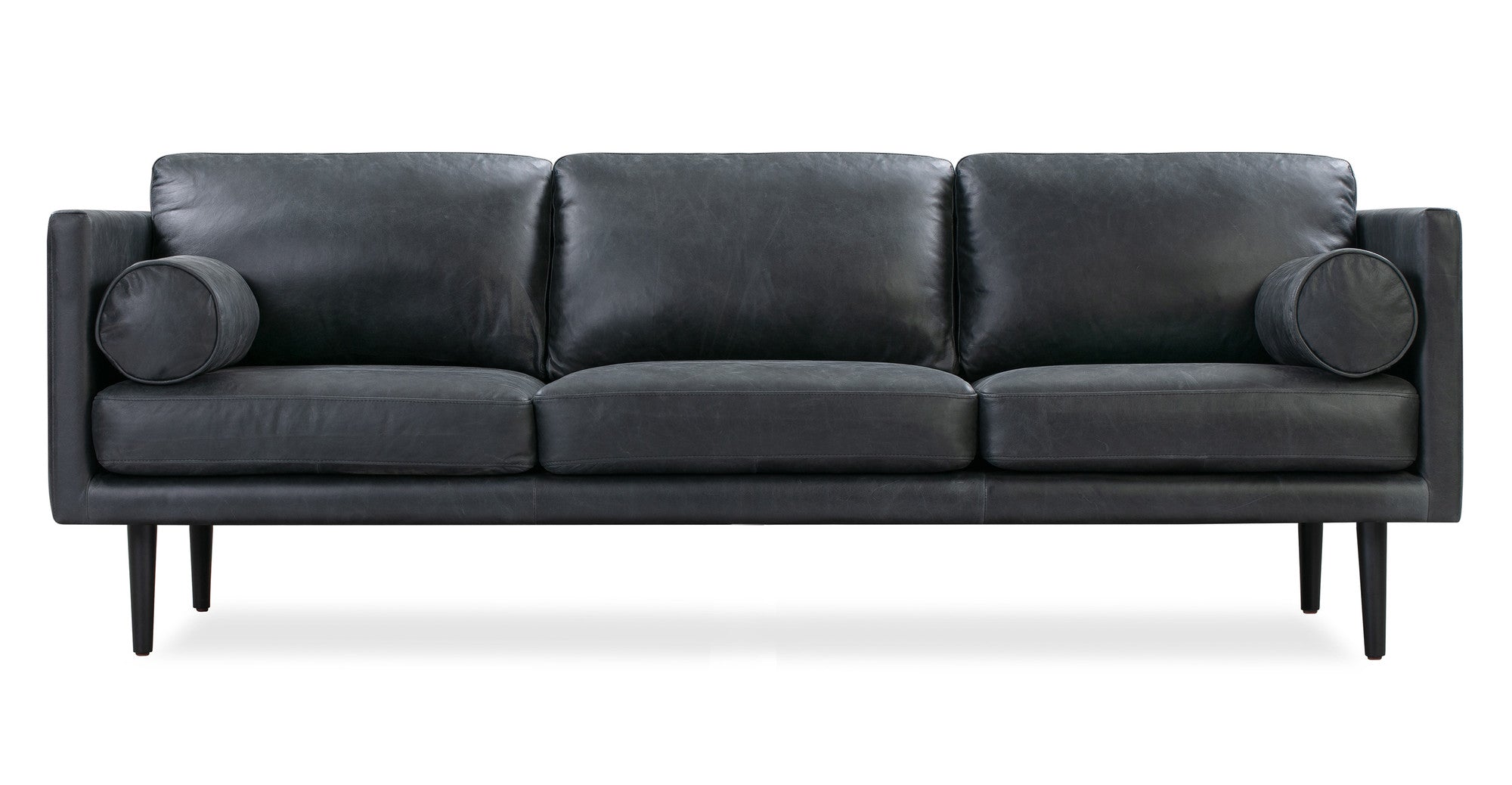 Spectre 81" Leather Sofa - 4 Seater - Milano Black