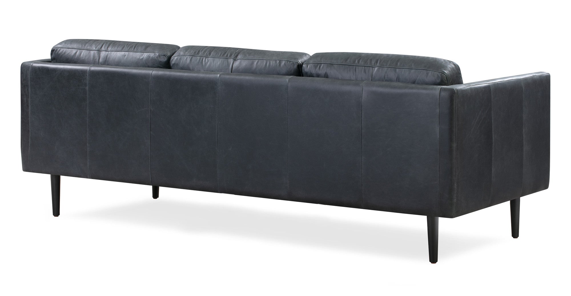 Spectre 81" Leather Sofa - 4 Seater - Milano Black