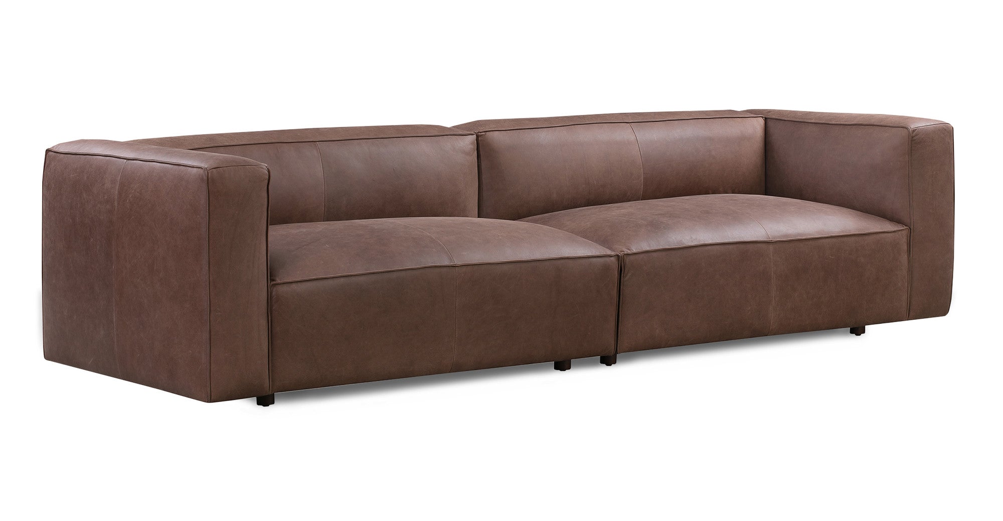 Soho 110" Leather Sofa -2 Seater -  Milano Mocha