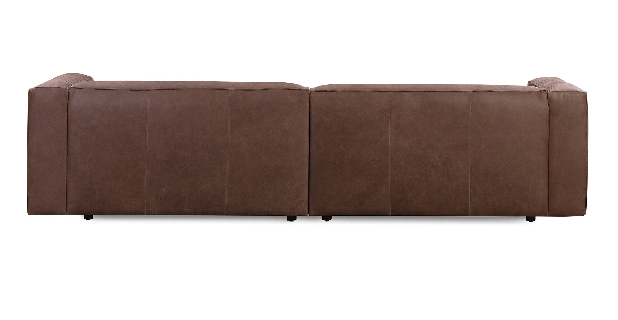 Soho 110" Leather Sectional Sofa -2 Seater -  Milano Mocha