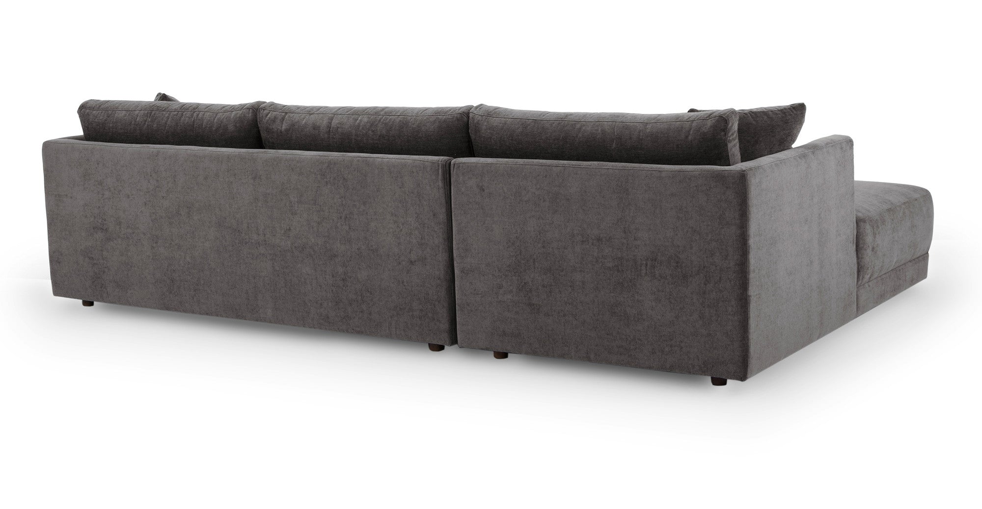 Domus 115" Fabric Sectional Sofa Left-Ebony Black