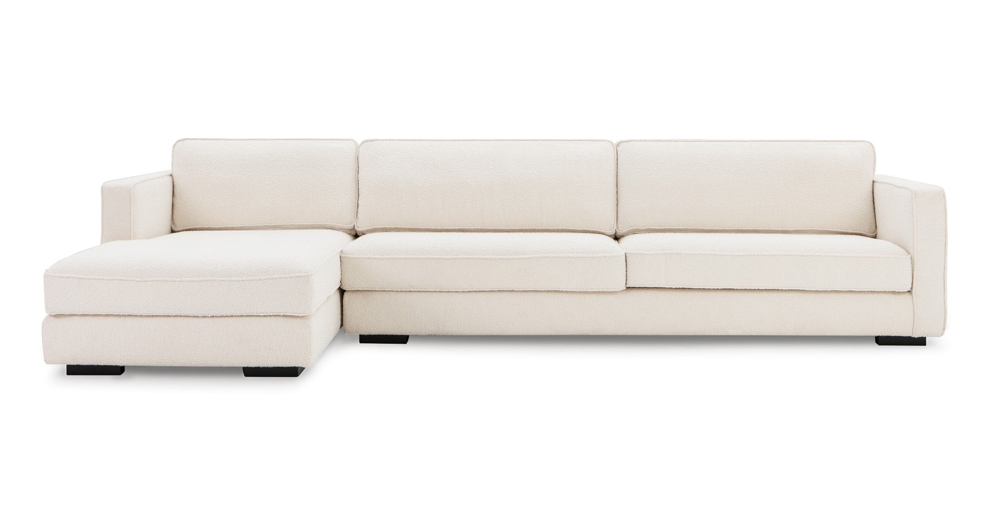 Architect 133" Fabric Sofa Sectional Left - Blanc Boucle