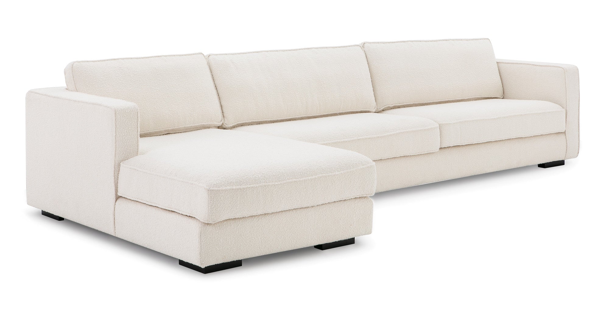 Architect 133" Fabric Sofa Sectional Left - Blanc Boucle