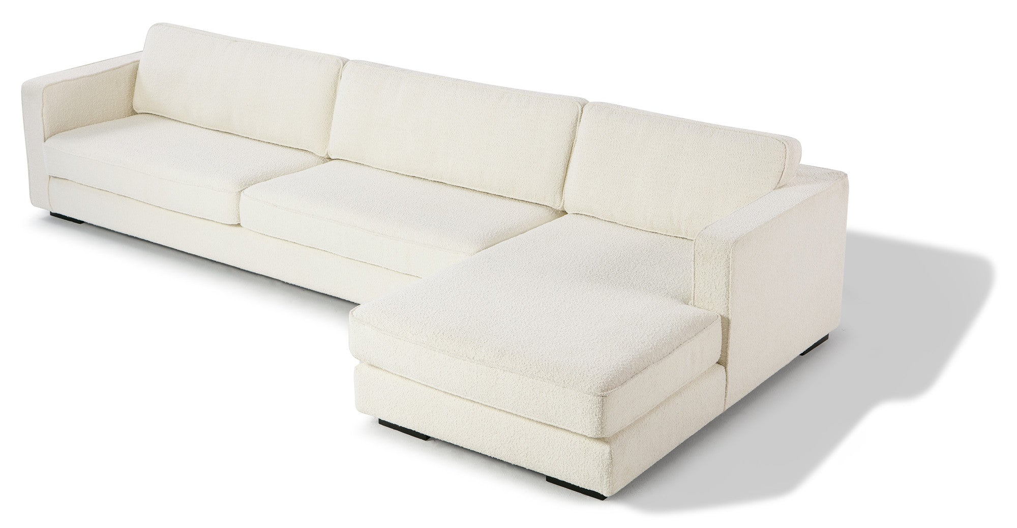 Architect 133" Sectional Sofa Sectional Right- Blanc Boucle