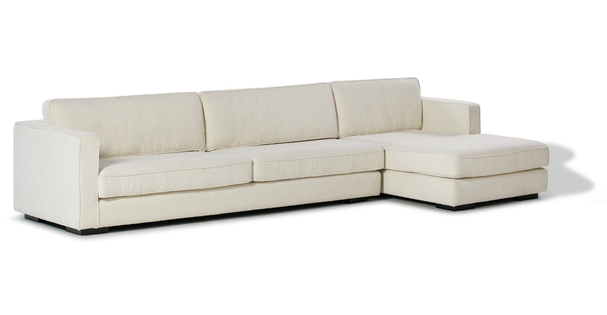 Architect 133" Sectional Sofa Sectional Right- Blanc Boucle