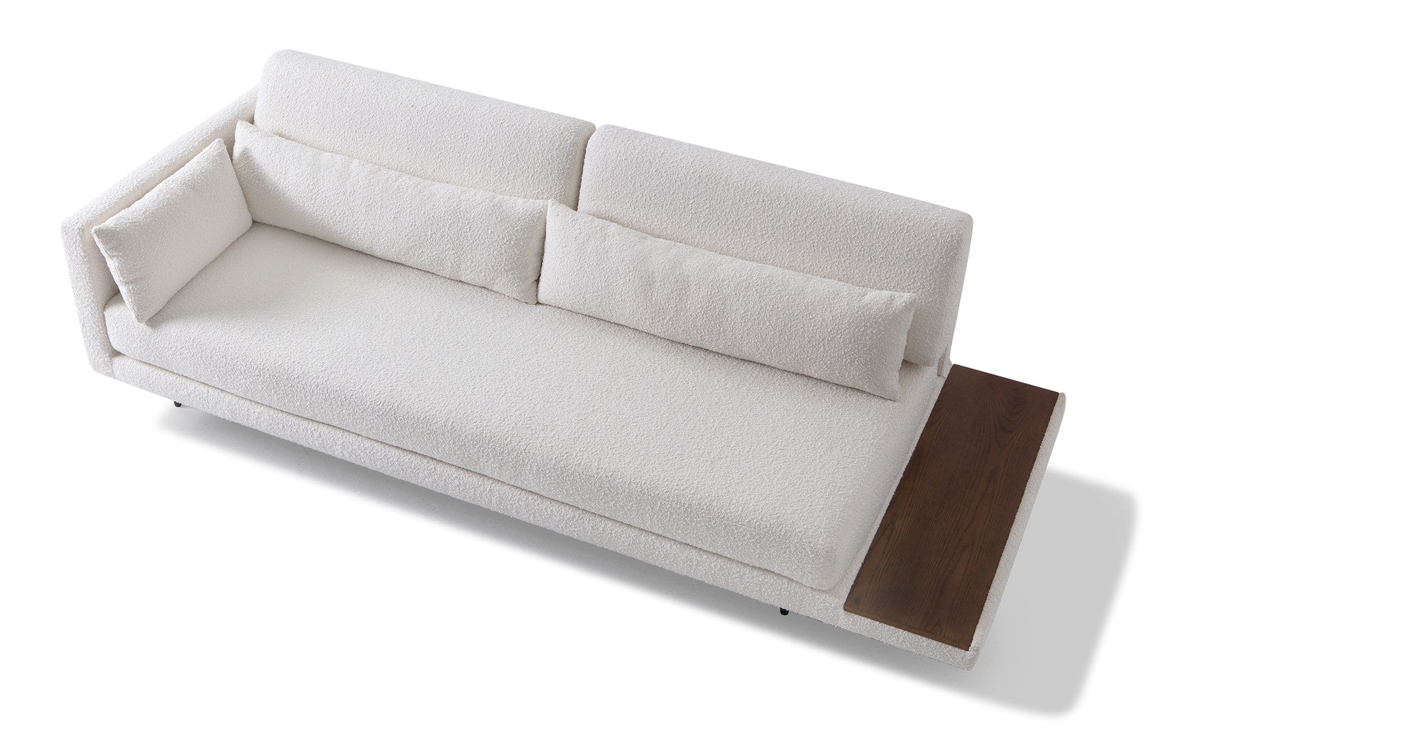 Davenport 95" Fabric Sofa Sleeper-Blanc Boucle