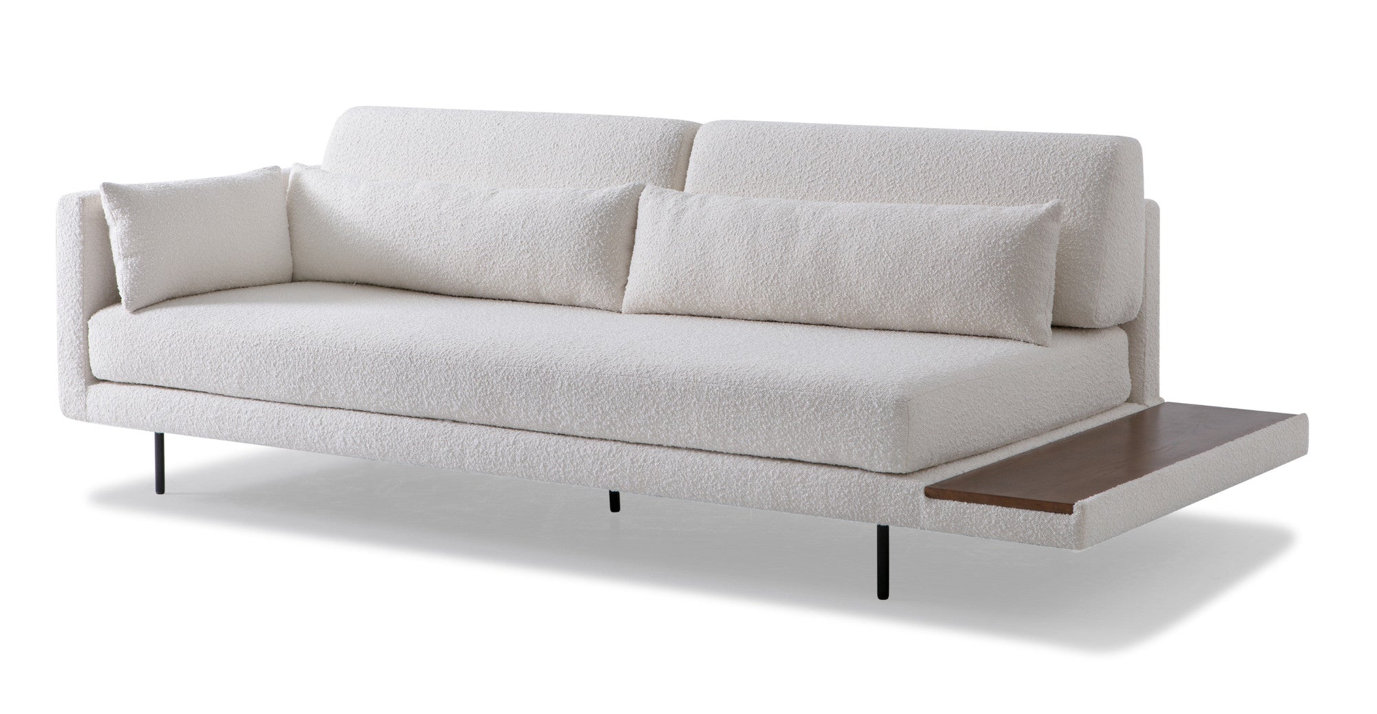 Davenport 95" Fabric Sofa Sleeper-Blanc Boucle