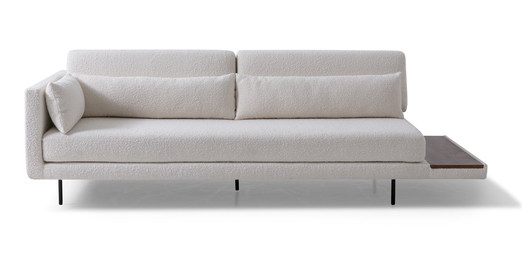 Davenport 95" Fabric Sofa Sleeper-Blanc Boucle