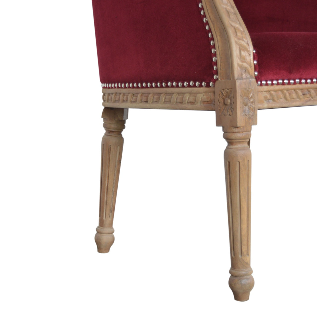 Wine Red Velvet Occasional Chair