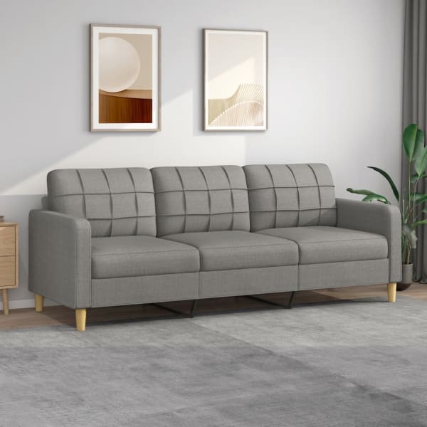 3-Seater Sofa Dark Grey 210 cm Fabric