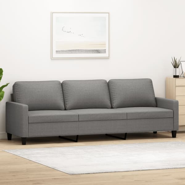 3-Seater Sofa Dark Grey 210 cm Fabric