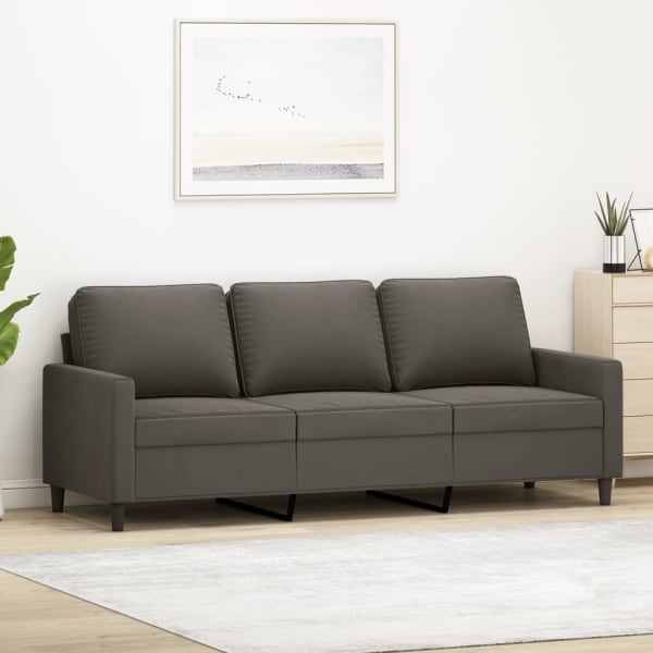 3-Seater Sofa Dark Grey 180 cm Velvet