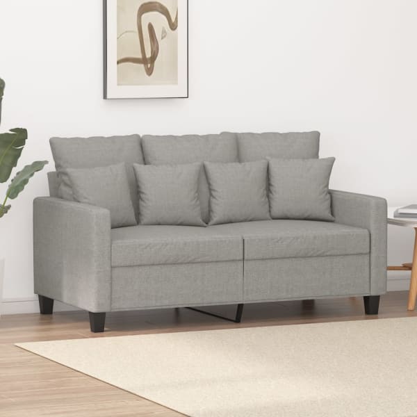 2-Seater Sofa Light Grey 120 cm Fabric