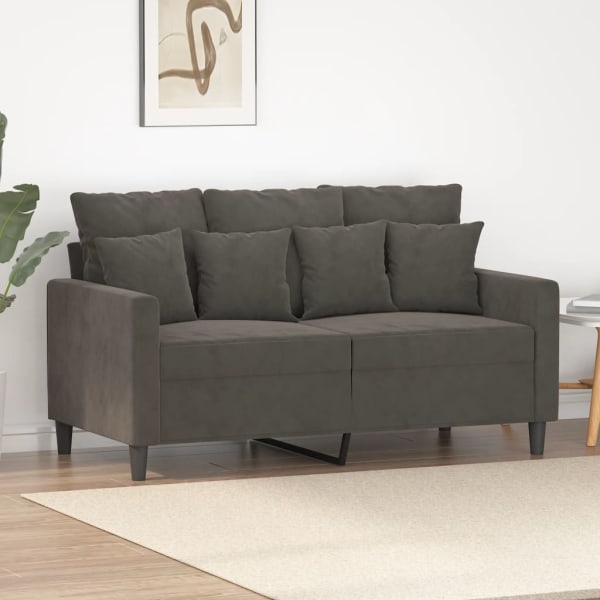 2-Seater Sofa Dark Grey 120 cm Velvet