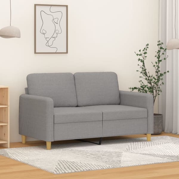 2-Seater Sofa Light Grey 120 cm Fabric