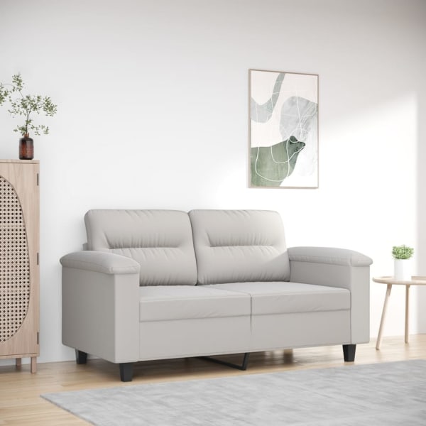 2-Seater Sofa Light Grey 120 cm Microfibre Fabric