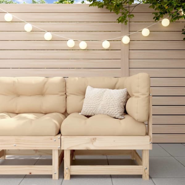 Corner Sofa with Cushions Solid Wood Pine | Outdoor