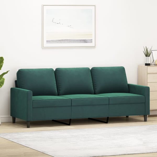 3-Seater Sofa Dark Green 180 cm Velvet