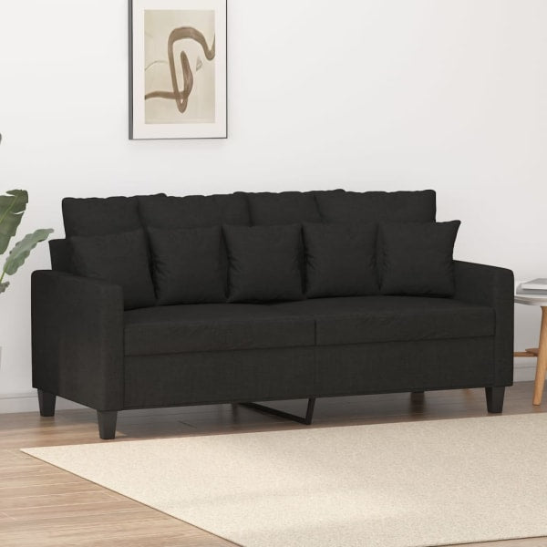 2-Seater Sofa Black 140 cm Fabric