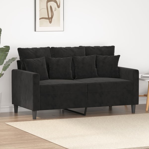 2-Seater Sofa Black 120 cm Velvet