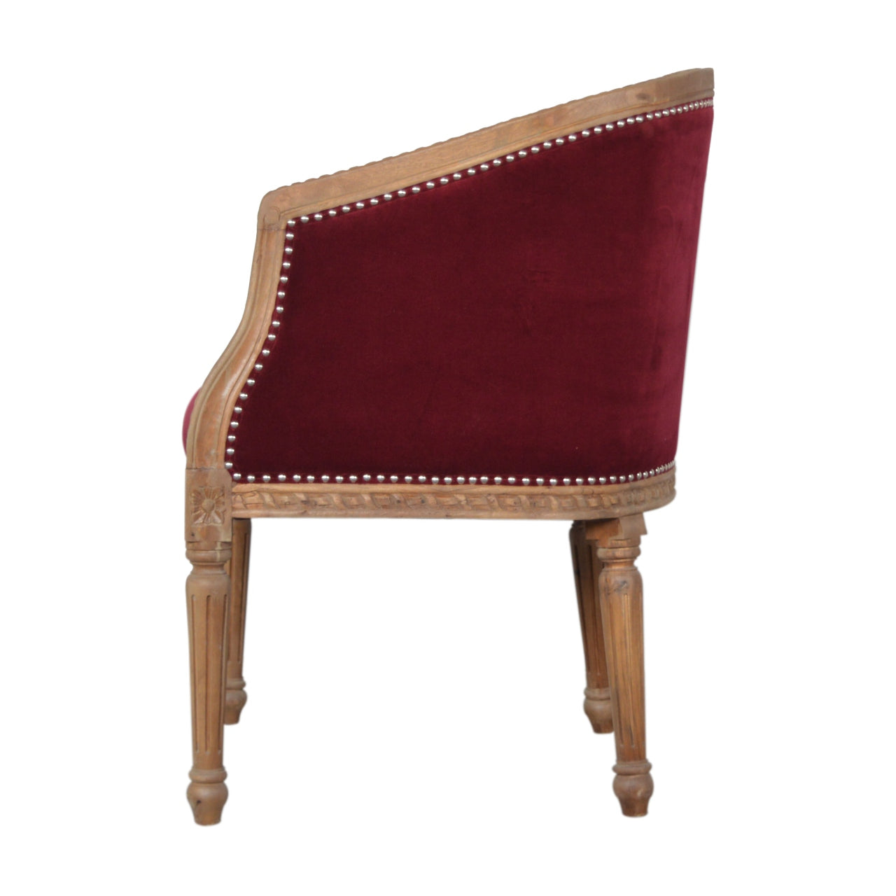 Wine Red Velvet Occasional Chair