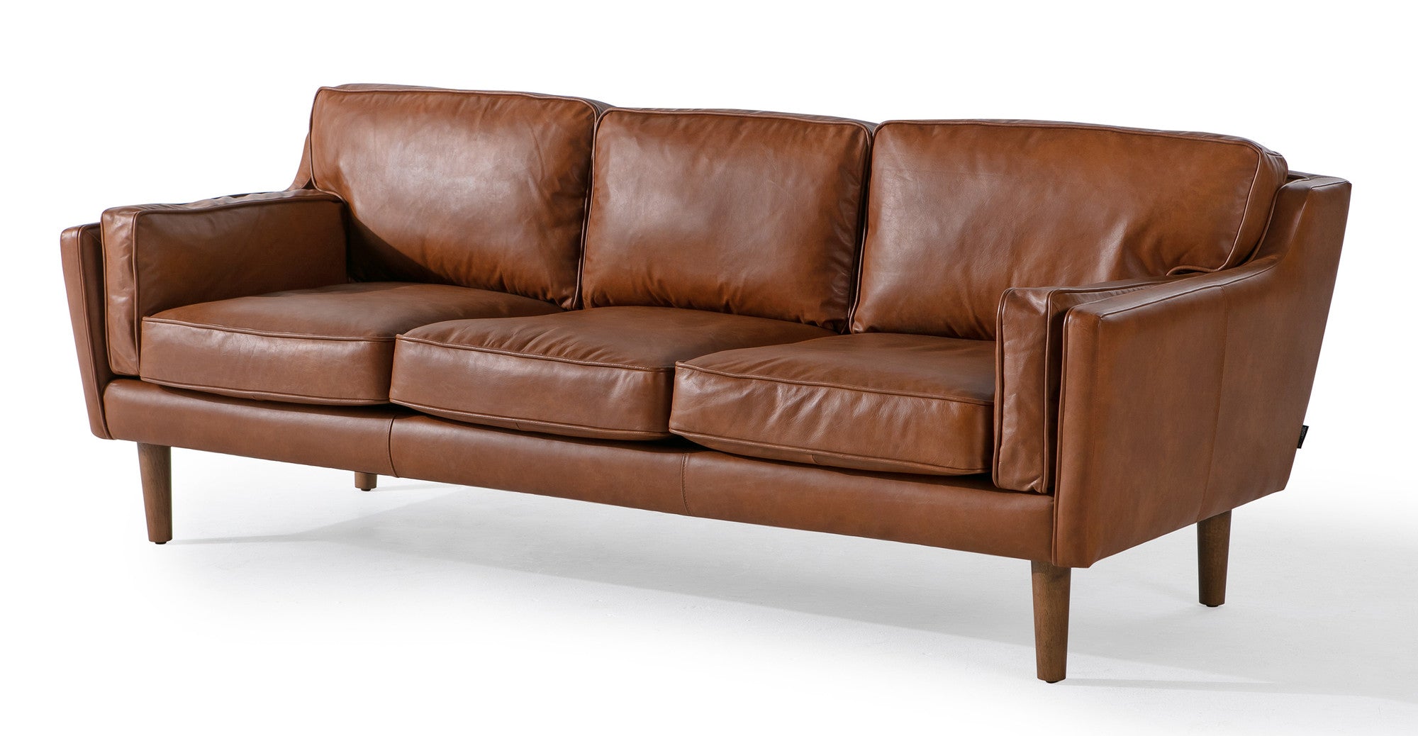 Beatnik 86" Leather Sofa Brown -3-Seater Sofas