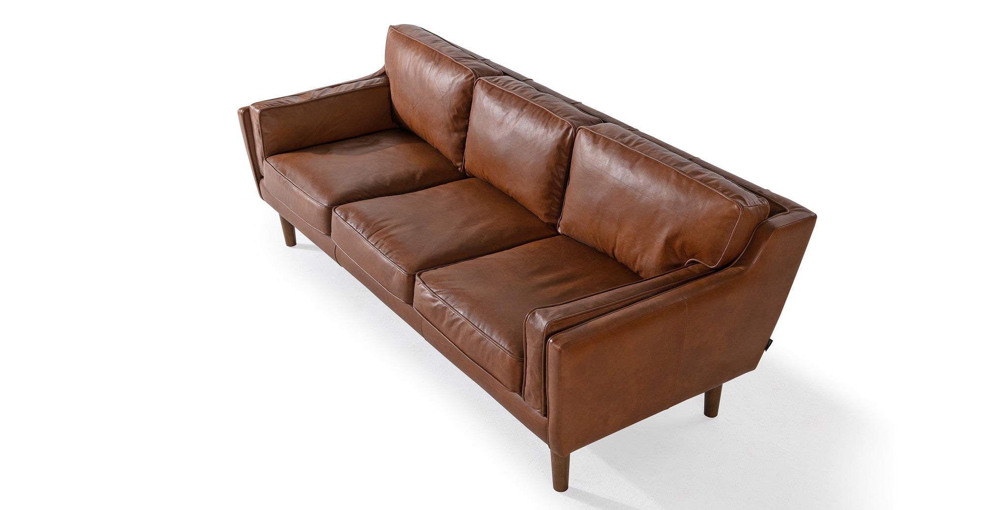 Beatnik 86" Leather Sofa Brown -3-Seater Sofas