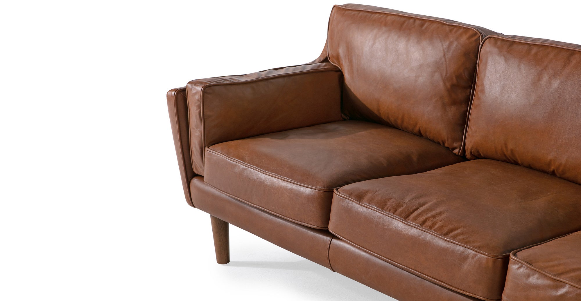 Beatnik 86" Leather Sofa Brown -3-Seater Sofas