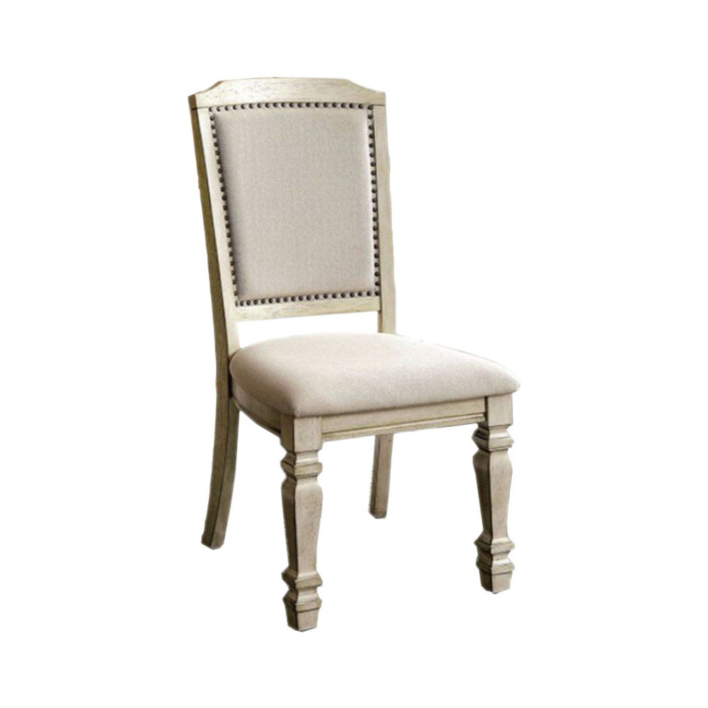 BM131136 Holcroft Transitional Side Chair, Antique White, Set Of Two