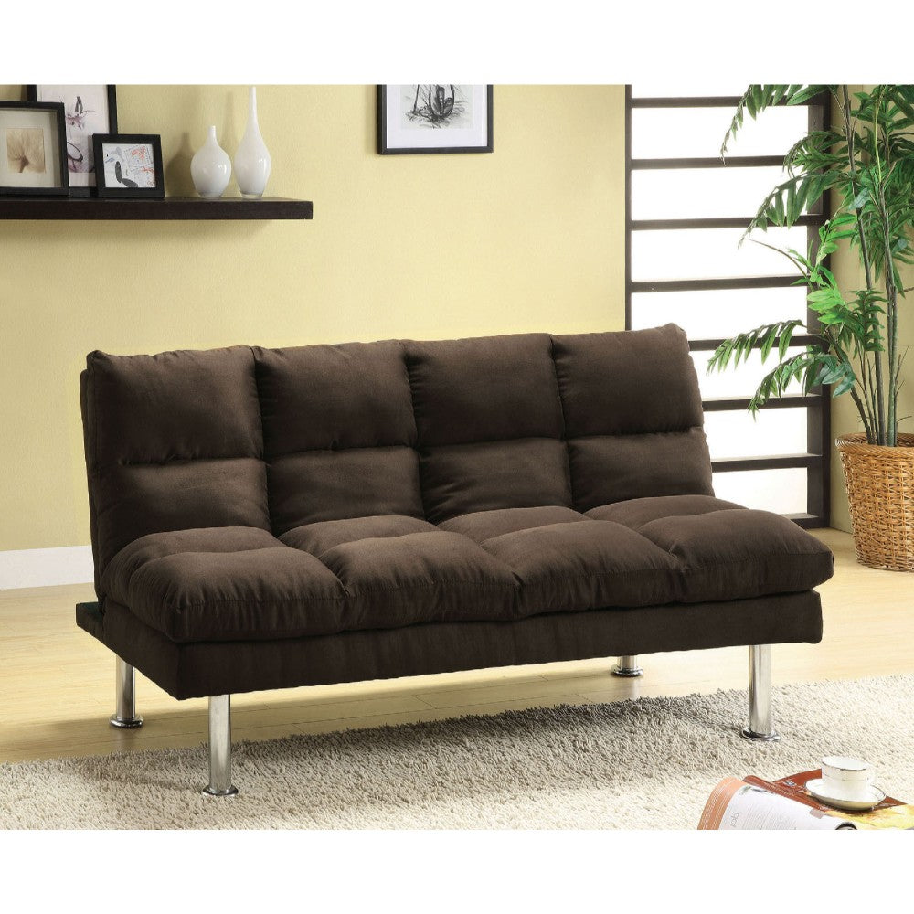 Saratoga Contemporary Saratoga Micro-Fiber Sofa Futon, Expresso Brown - BM131159