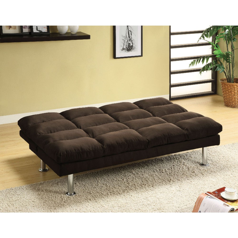 Saratoga Contemporary Saratoga Micro-Fiber Sofa Futon, Expresso Brown - BM131159