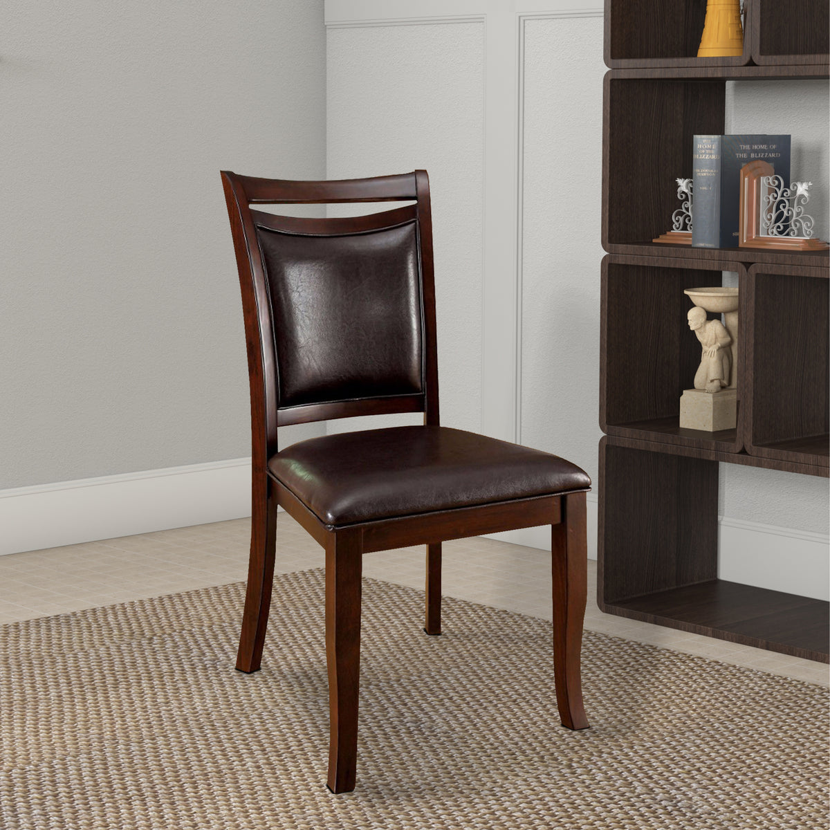 Woodside Transitional Side Chair , Expresso Finish, Set Of 2 - BM131170