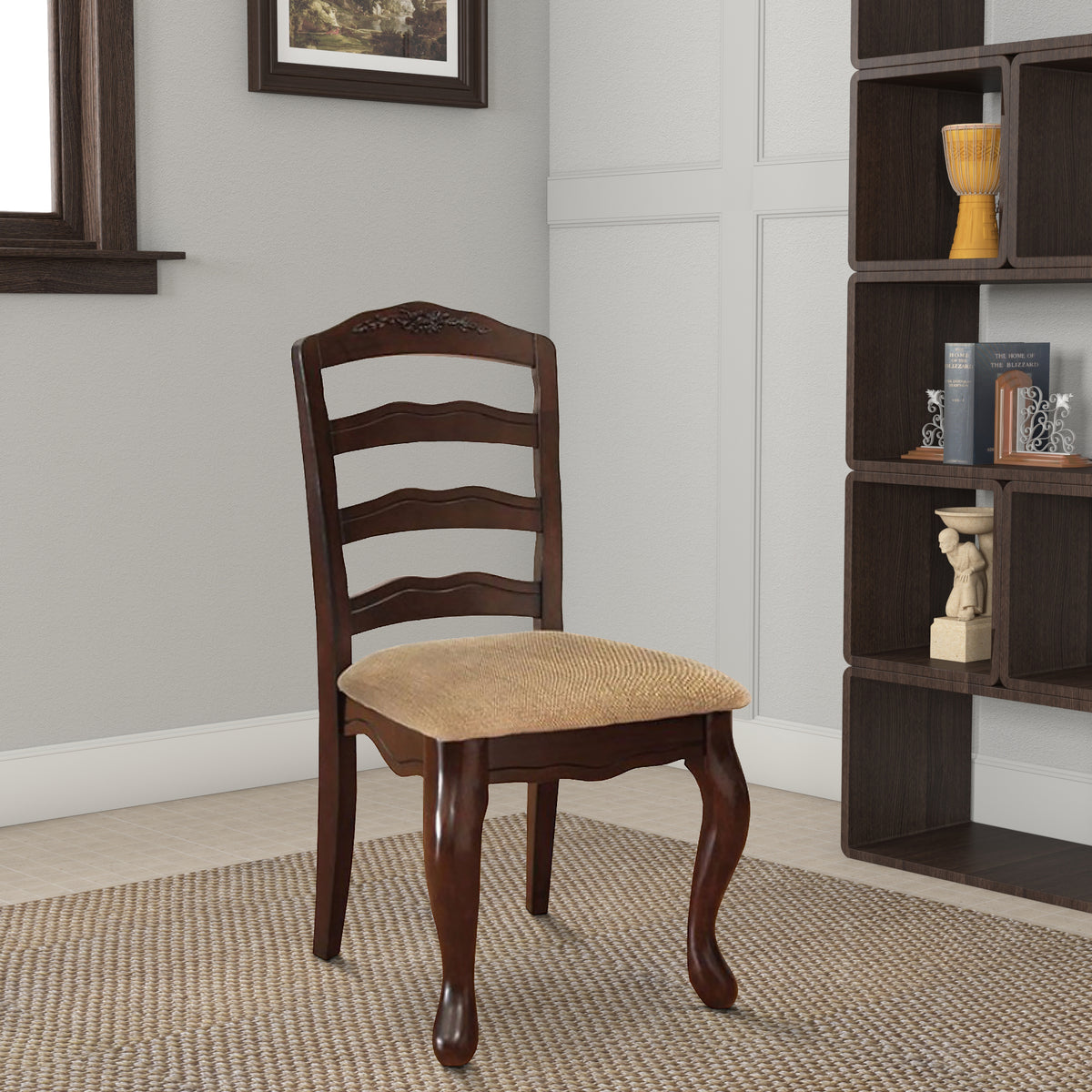 BM131180 Townsville Cottage Side Chair, Dark Walnut Finish, Set Of 2