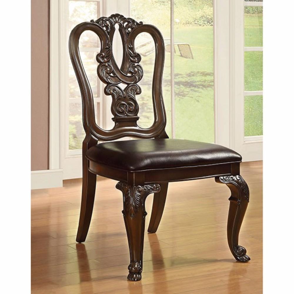 BM131229 Bellagio Traditional Wooden Carving Side Chair, Set Of 2